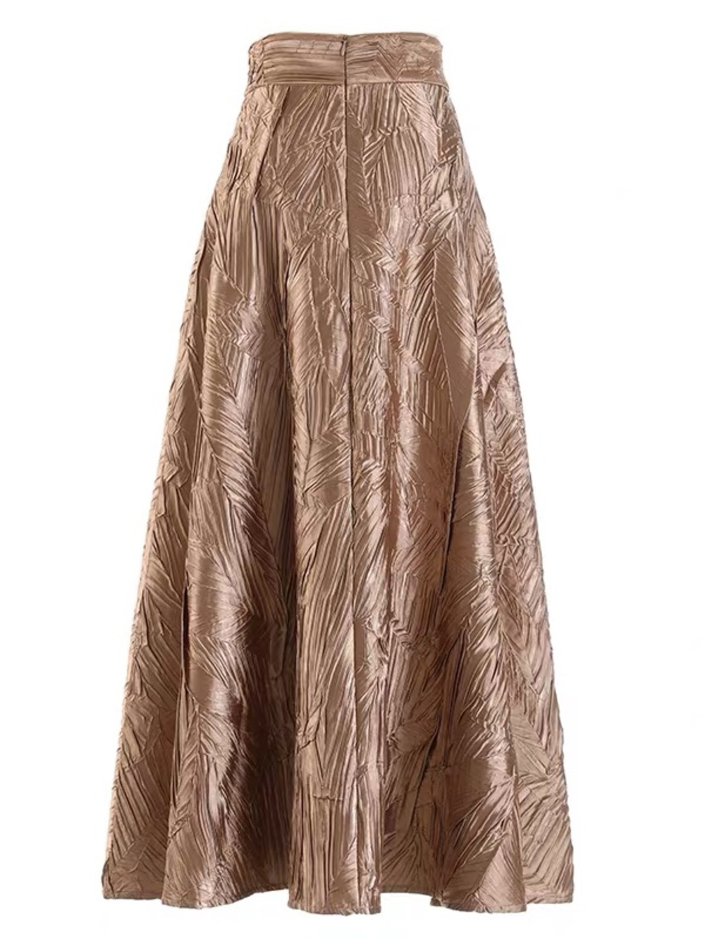 Champagne High Waist Midi Skirt